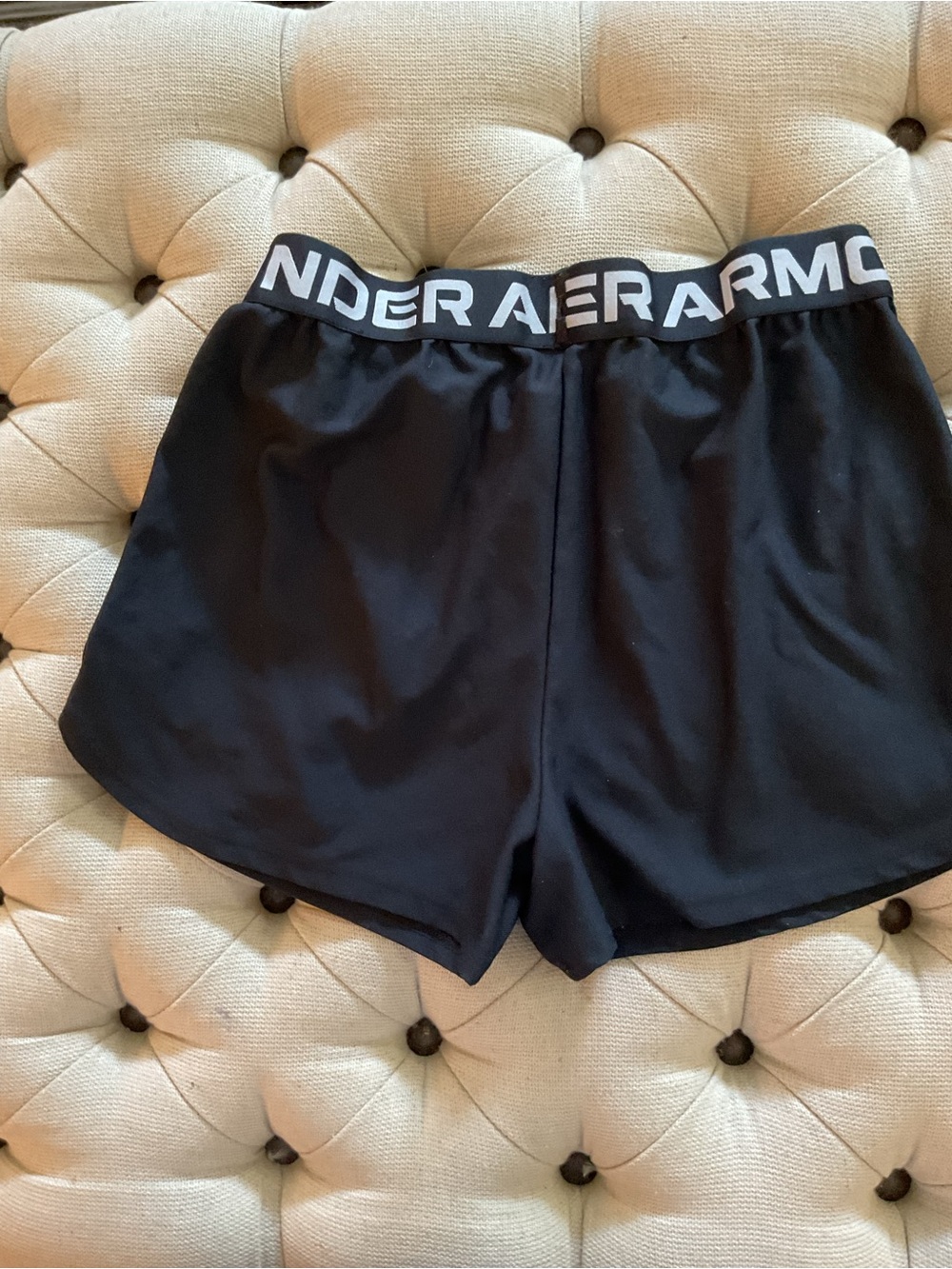Under Armour Youth XL Black Performance Stretch Shorts with Logo